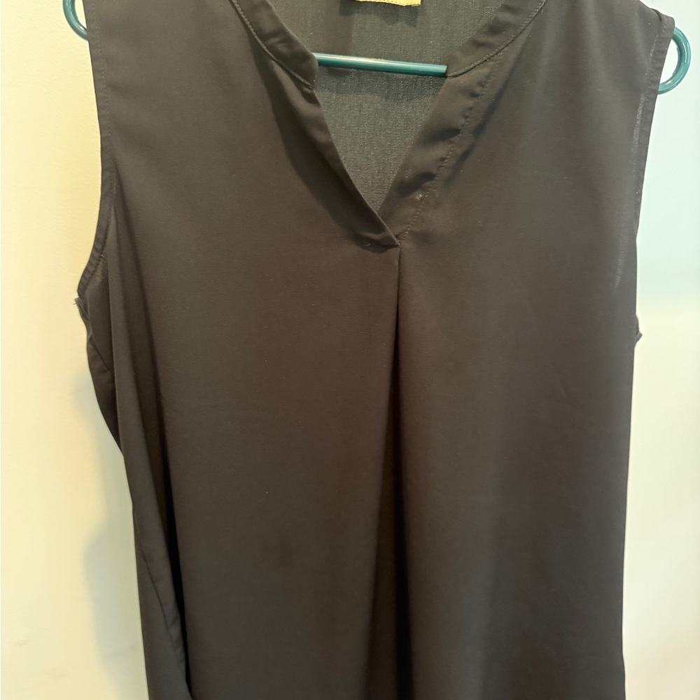 Classic Black Sleeveless Blouse